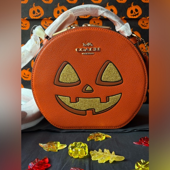 πππ COACH CANTEEN CROSSBODY BAG WITH HALLOWEEN PUMPKIN PRINT ππNWT π - Picture 14 of 16
